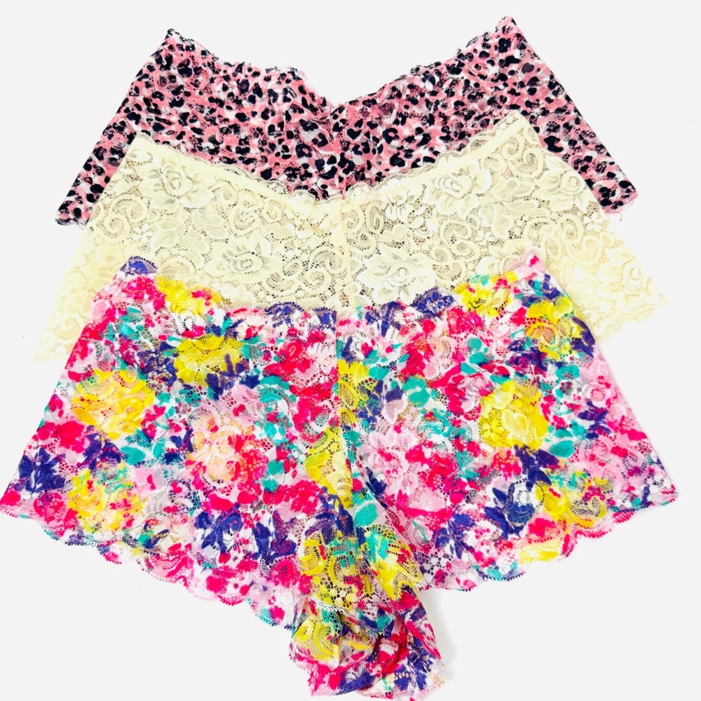 Thalia Sodi 3 Pack Women's Lace Colorful Boyshort Panties Size Large NWOT